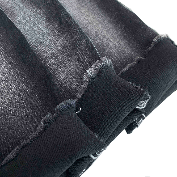9.1oz Woven 72.4% Cotton Material Roll Black Denim Fabric