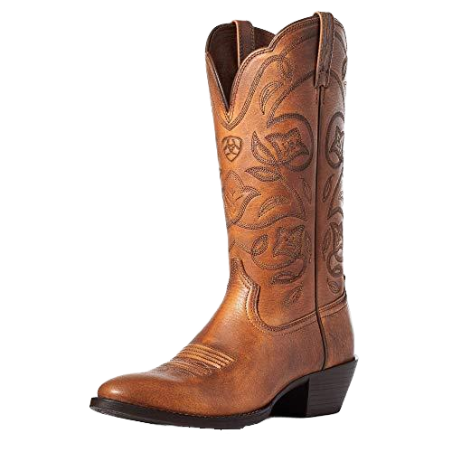 Women's High Heel Mid-Calf Leather Boot European and American Style Western Cowboy Slip-On Closure for Winter Sizes 38-45