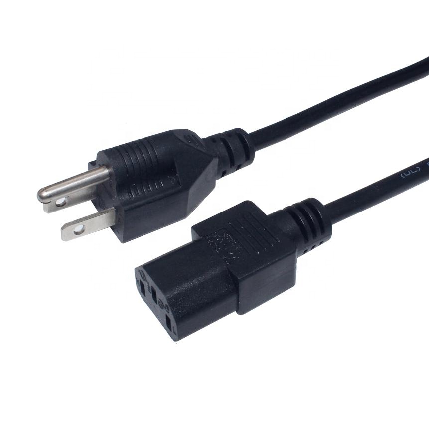 Американские шнуры питания, 6 футов, IEC320 C13 NEMA 5-15P 18AWG, 3-контактный силовой кабель с зубцом, сертификат UL