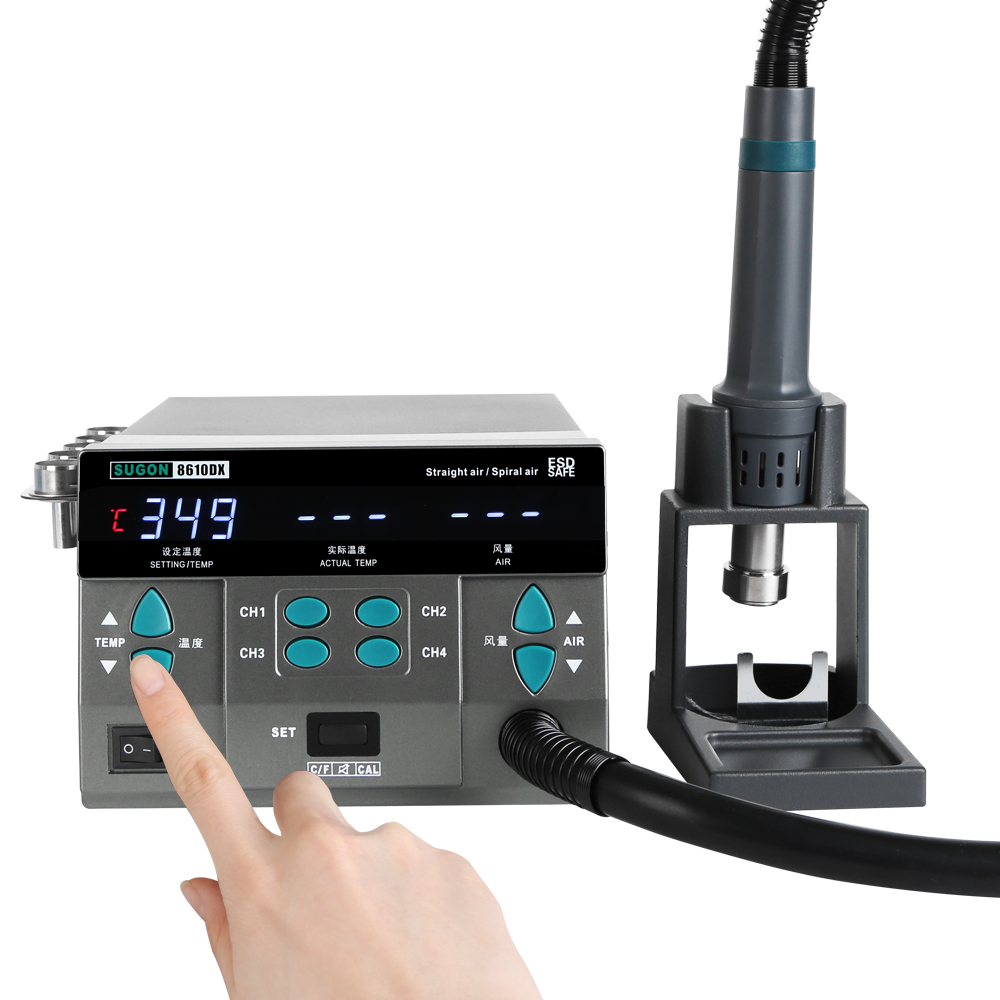 High Quality SUGON 8610DX Special Model Desoldering Soldering Station Expander Hot Air Gun Bga Digital Rework Station