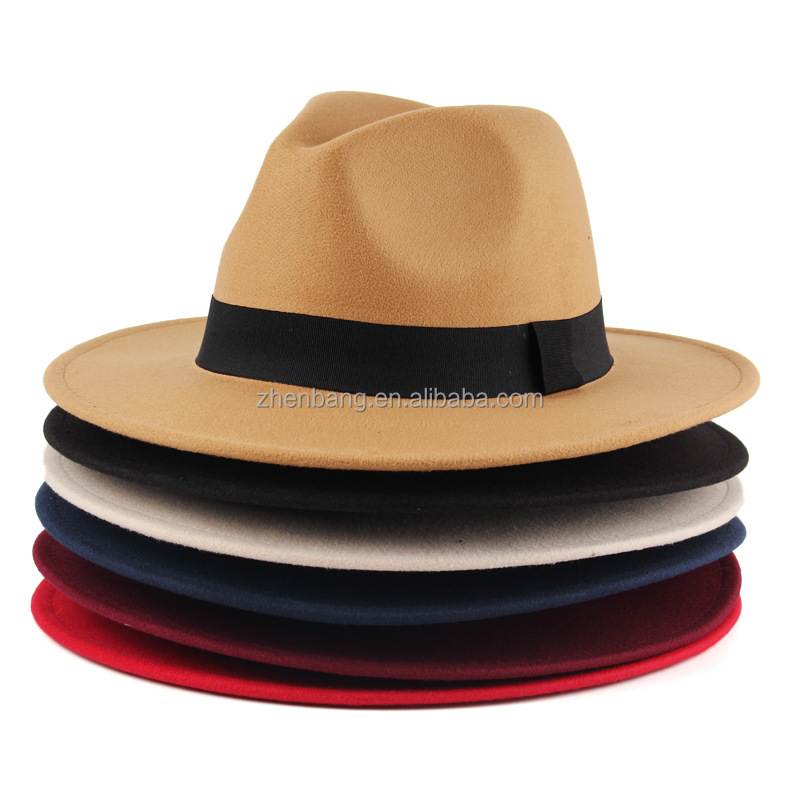 Autumn and winter male and female neutral couple woolen woolen British fashion felt jazz black gentleman hat