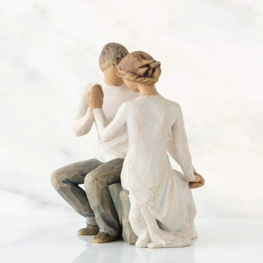 ceramic love couple figurines Around You, sculpted hand-painted figure