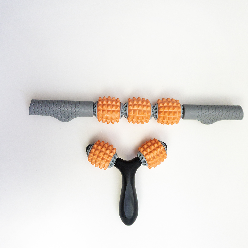 HUAYI New High Quality Tiger Tail Muscle Spiky Adjustable Massage Roller Stick Foam Set
