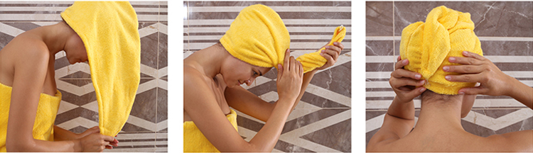 Custom logo hair salon drying turban towel Microfiber wrap hair towel for curly hair after shower