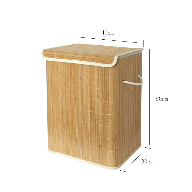 Home storage складной корзина для белья из бамбука с крышкой и хлопковой подкладкой