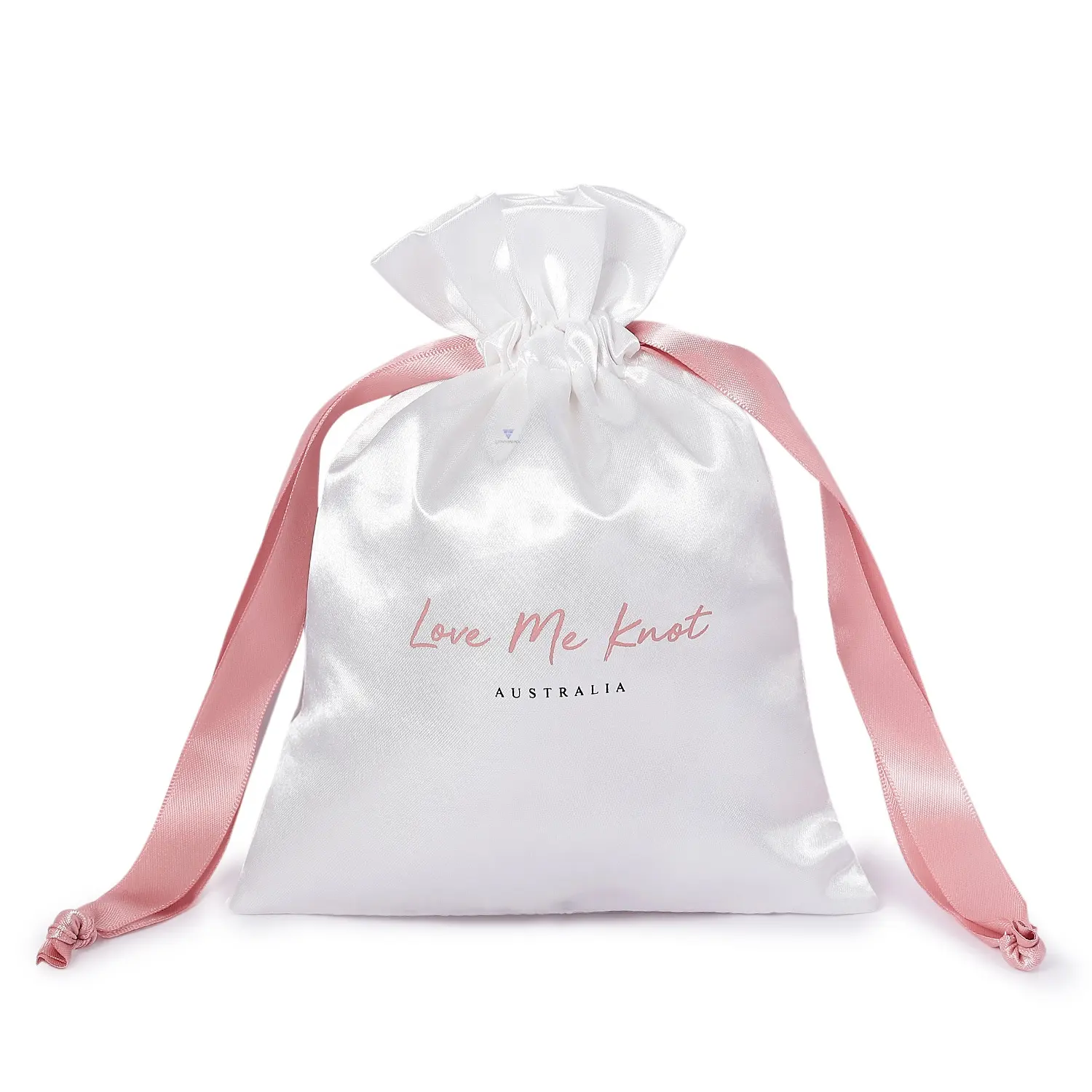 Hot sale small hair bundles jewelry packaging custom drawstring white satin wig bags with logo
