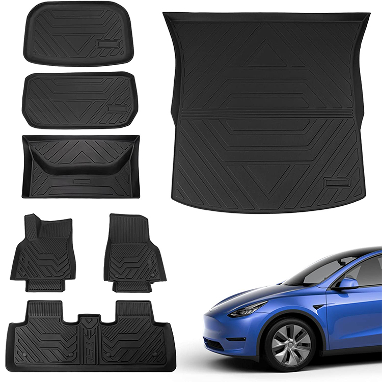 Универсальные 3D Автомобильные Коврики для Tesla Model 3, аксессуары, автомобильная модель Y, напольный коврик для модели Y, коврики для багажника, аксессуары