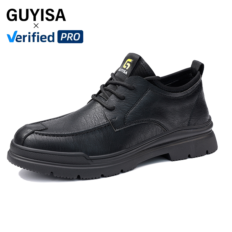 GUYISA safety shoes for men Microfiber upper Rubber outsole Non-slip SRC chef shoes