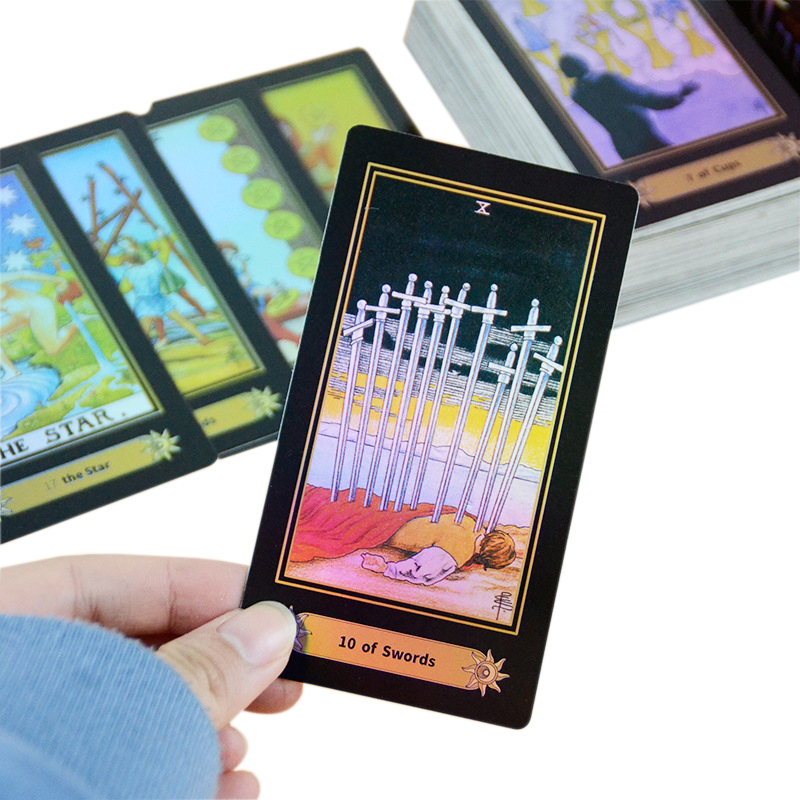 Настольная игра Tarot с романтической цветной системой рассказывает о будущем, напечатанная на заказ бумажная карточная игра Tarot на Amazon
