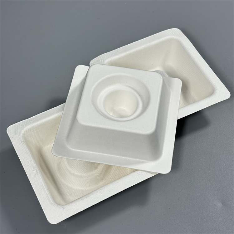 Disposable Water Proof Molded Pulp Tray Packaging For Wine Single Wine Bottle Protective Packaging Pulp Tray