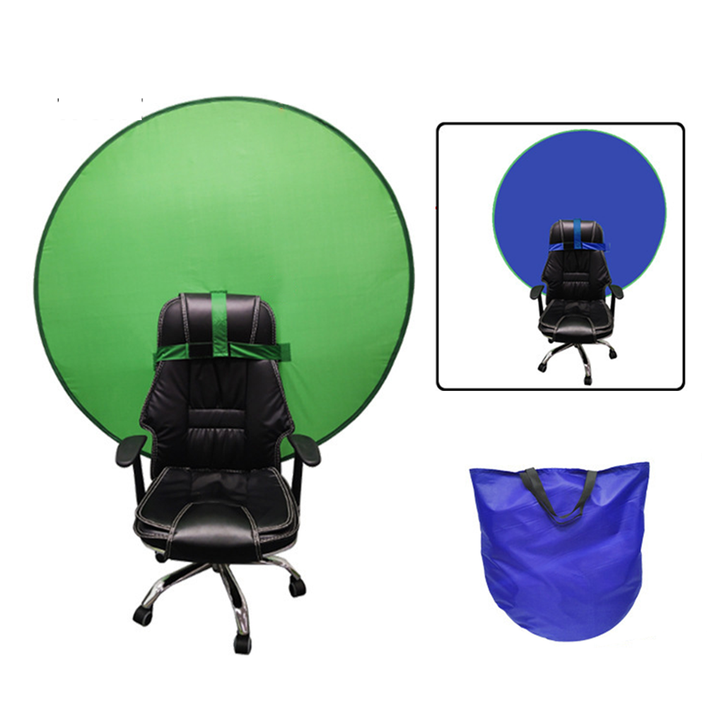 Round Collapsible Backdrop Portable Green Screen Background For Chair Webcam
