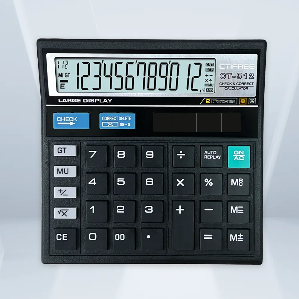 Electronic Calculator CT-512 Professional Custom Logo Store solar Desktop 12digits Financial Calculadora Electronic Calculator
