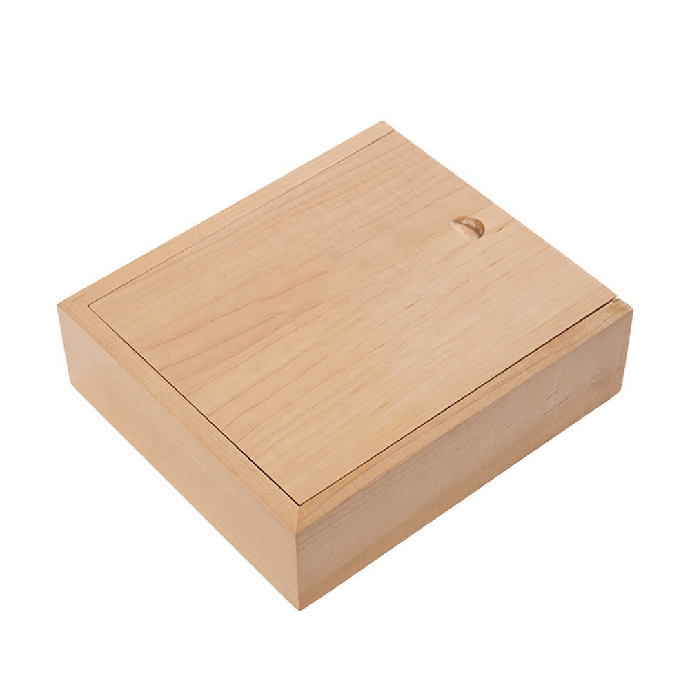 Factory Fashion Custom sliding lid maple wood box