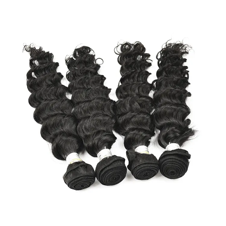 Peruvian Hair Bundles With Closure Weave Unprocessed Deep Wave Bundles 100% Human Hair,Human Hair Toupee
