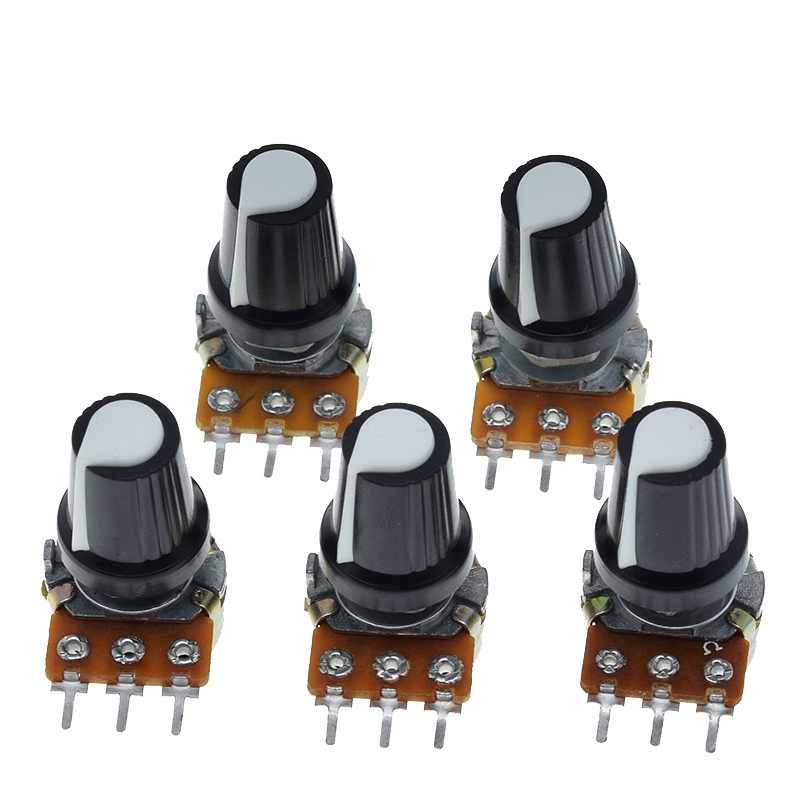 WH148 1-10K 20K 50K 100K 500K Ohm 15 мм 3 штифта линейный подшипник с коническим поворотный потенциометр резистор с AG2 белый