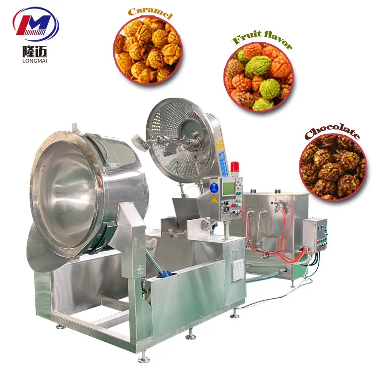 Chinese Automatic Double Popcon Machine De Electromagnetic Popcorn Continuous Machinery Supplier Producers 1400W For Industry
