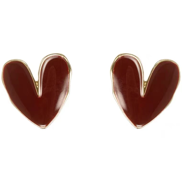 Geometric Love Earrings Hong Kong Style Advanced