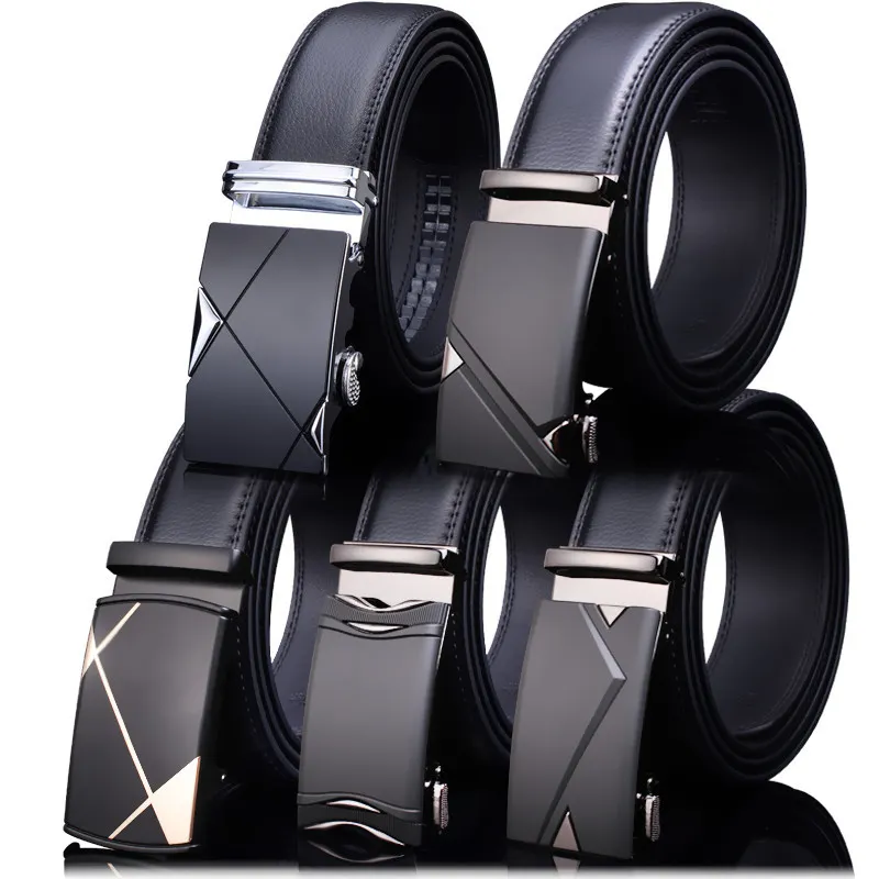 Wholesale high-end leather belt automatic buckle pure leather business belt for men