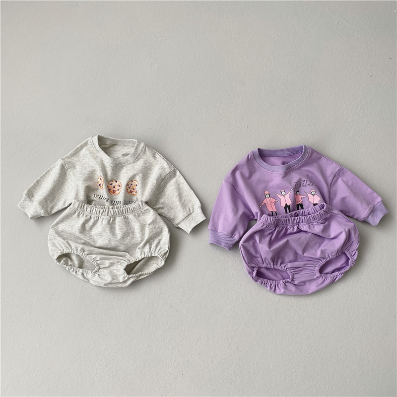 Q2-baby 3903; Новый осенний стиль; Одежда для маленьких детей; Комбинезоны, одежда для детей, свитер с длинными рукавами и рисунком и шорты, комплект из двух вещей, комплект