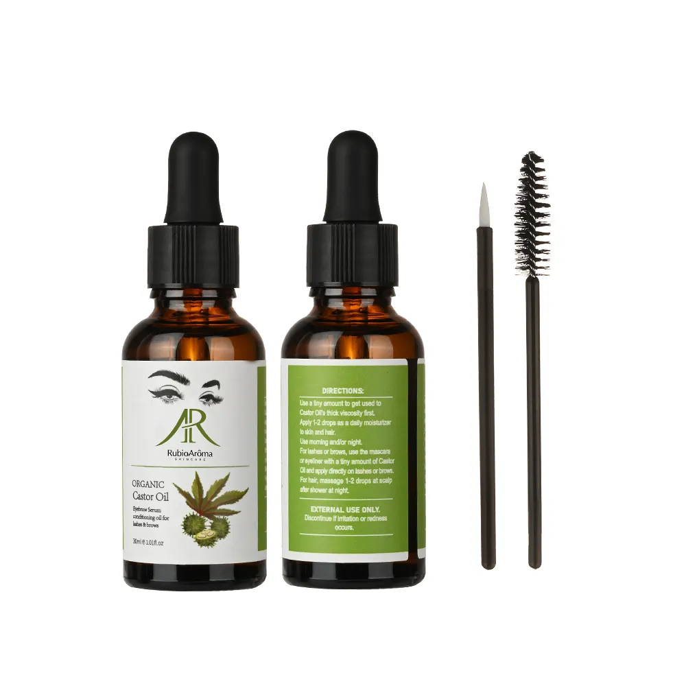 Private Label Organic Moisturizing Cold Press Castor Oil For Hair Growth Promote Eyelash Eyebrow Growth Castor Oil