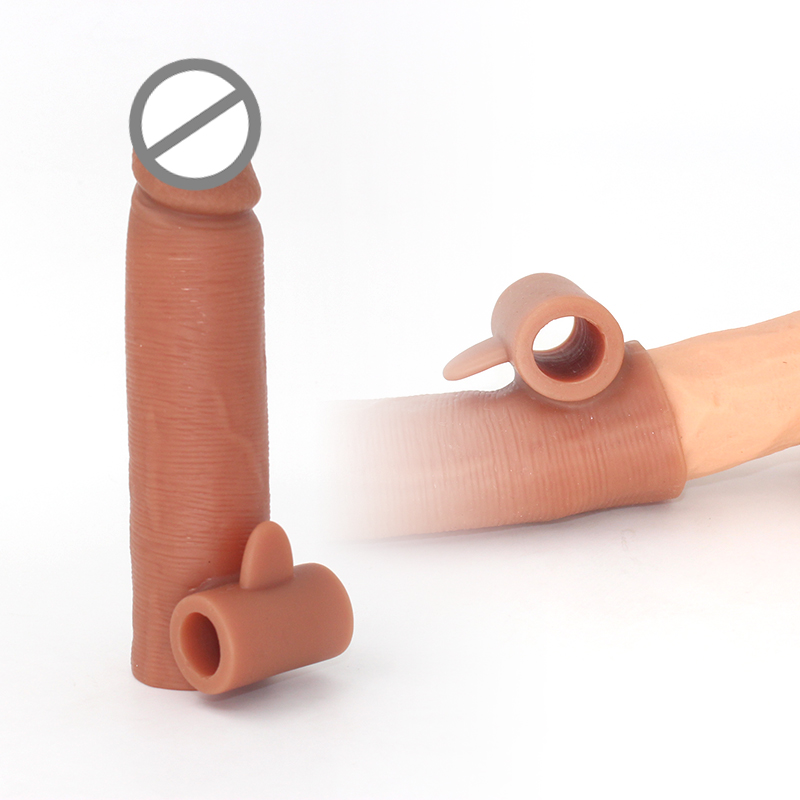 Realistic Penis Extension Cock Sleeve Reusable Penis Enlargement Delay Ejaculation Condoms For Men Dildo Enhancer Sex Toys
