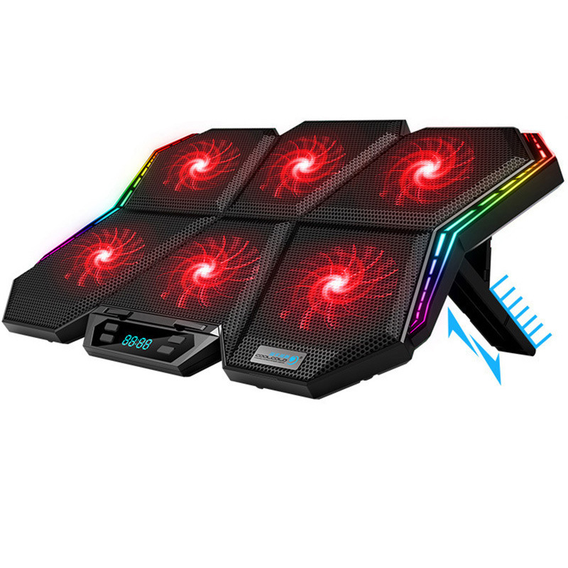 2021 Новая цветная (RGB) игровой ноутбук вентилятор Cooler Регулируемая подставка для ноутбука мощный поток воздуха охлаждающая подставка для ноутбука 17 дюймов