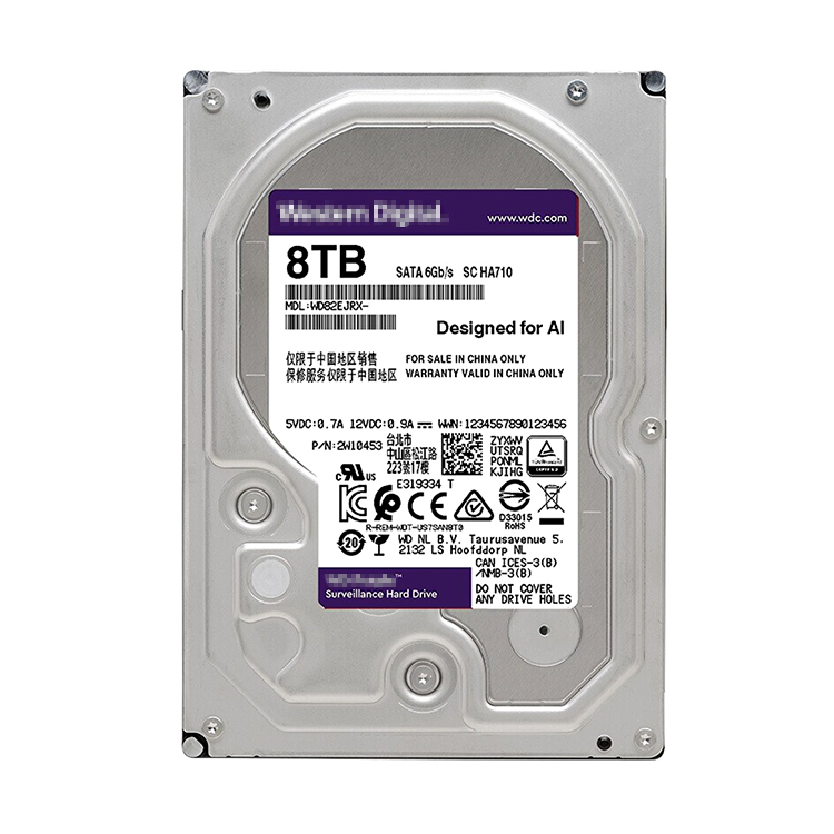 Горячая продажа 3,5 дюймов SATA абсолютно новый 8 ТБ фиолетовый HDD 6 ГБ/сек. 7200 об/мин 256 Мб кэш-накопитель Жесткий диск для рабочего стола