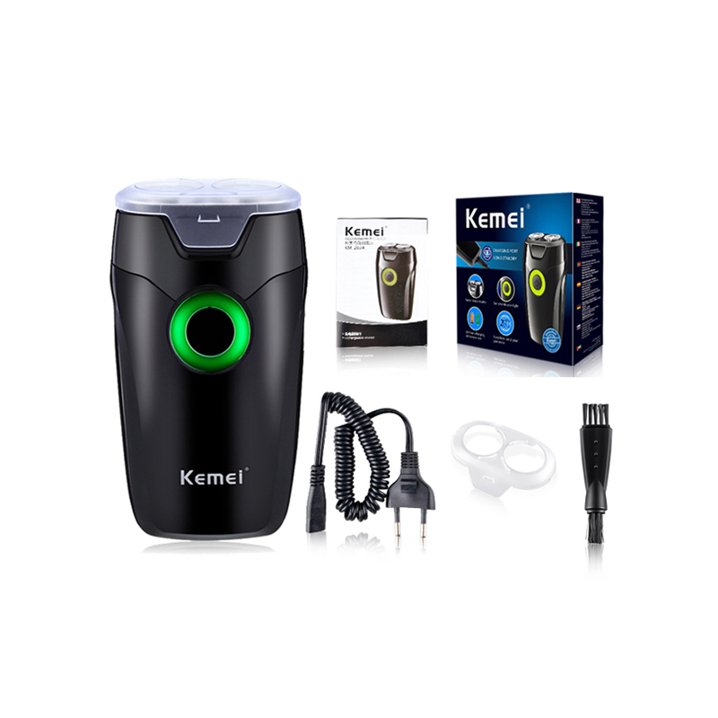 Kemei KM-202A Two-Blade Rechargeable Shaving CE RoHS Razor For Man Cordless Portable Bread Knife Professional Shaver