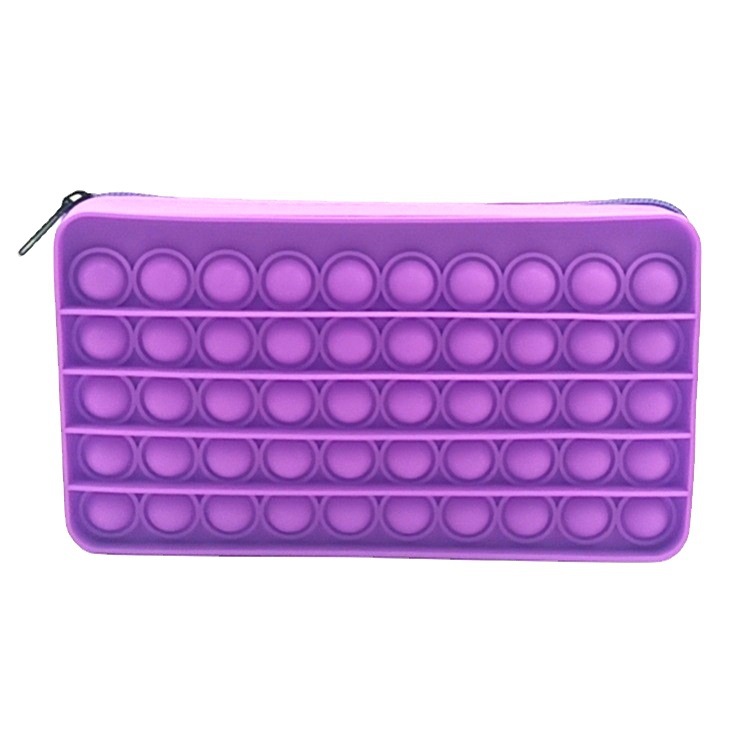 ZYZ168 2021 Creative New Silicone Pencil Case Learning Stationery Storage Bag Rectangular Bubble Decompression Pencil Case