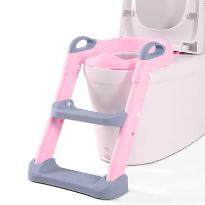 Folding Infant Potty Seat Urinal Backrest Training Chair with Step Stool Ladder for Baby Toddlers Boys Girls Safe Toilet Potties