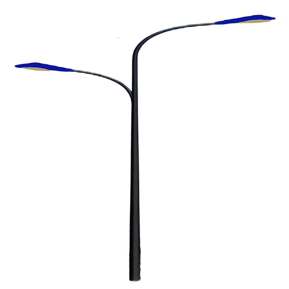 Outdoor Conical LED Lighting Pole Galvanized Steel Garden Decoration For Street Or Square Use Round Design Iron Lamp Pole