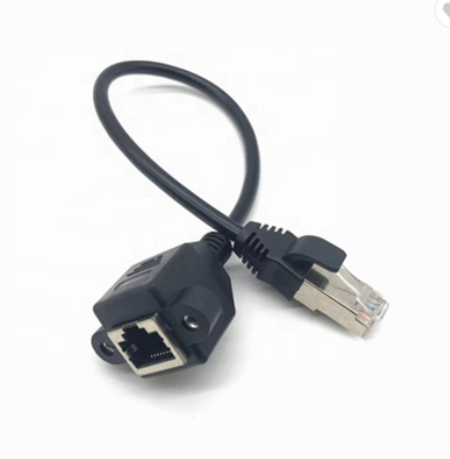RJ45 UTP STP cat5e Cat6 panel mount with screw male to female rj45 cable 1ft 2ft 5ft 6ft