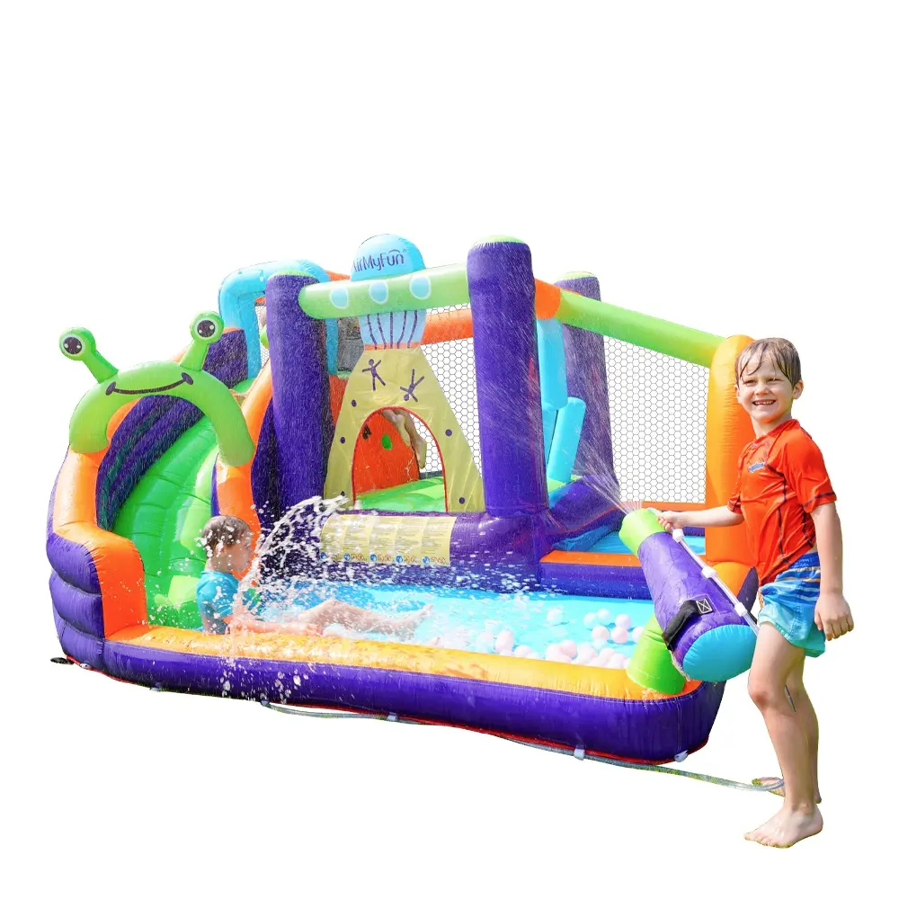 Popular bouncing castle inflatable water slide combo mini pirate ship bounce house