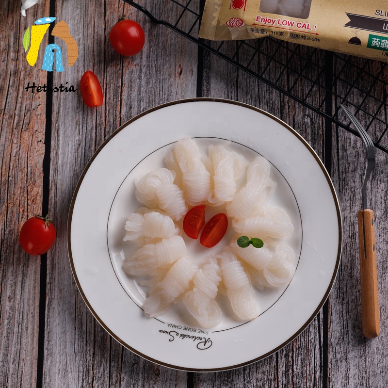 Gluten free fresh konjac knot noodles