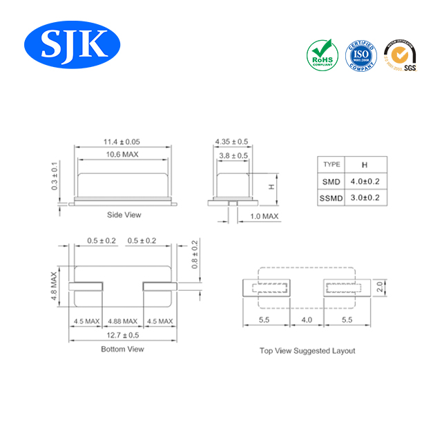 SJK SMD HC49SMD кварцевый кристалл-серия 6C 116,384 МГц,