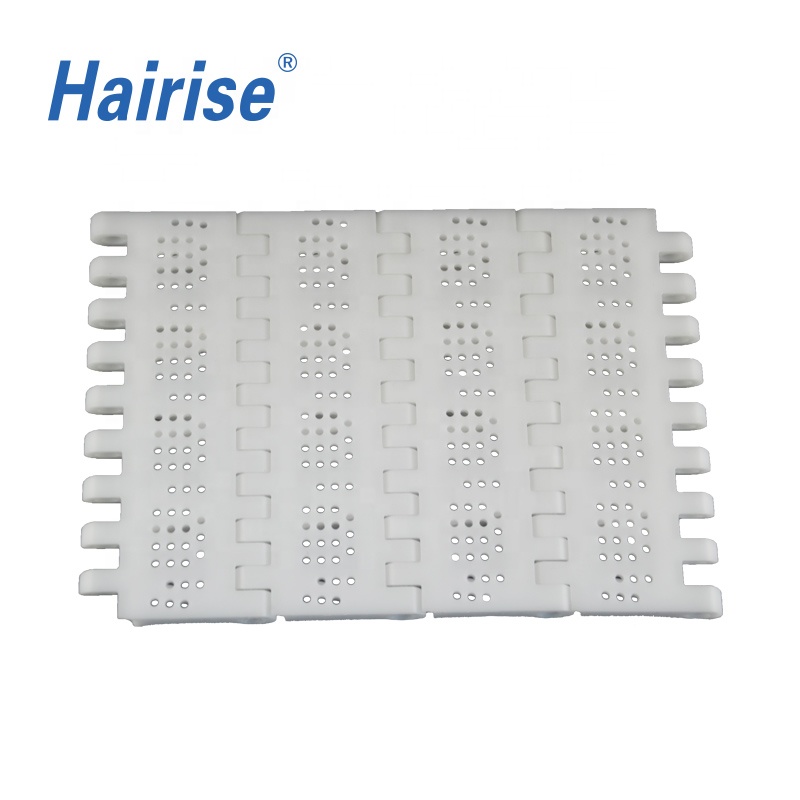 Белые пластиковые модульные конвейерные ленты Hairise с клипсой