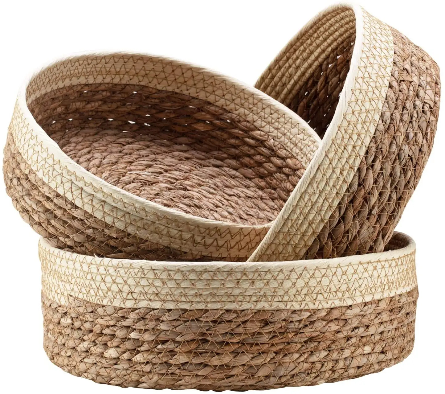 Round Baskets Set for Organizing Wicker Storage Basket for Fruit Bread Serving Decorative Empty Gift Basket