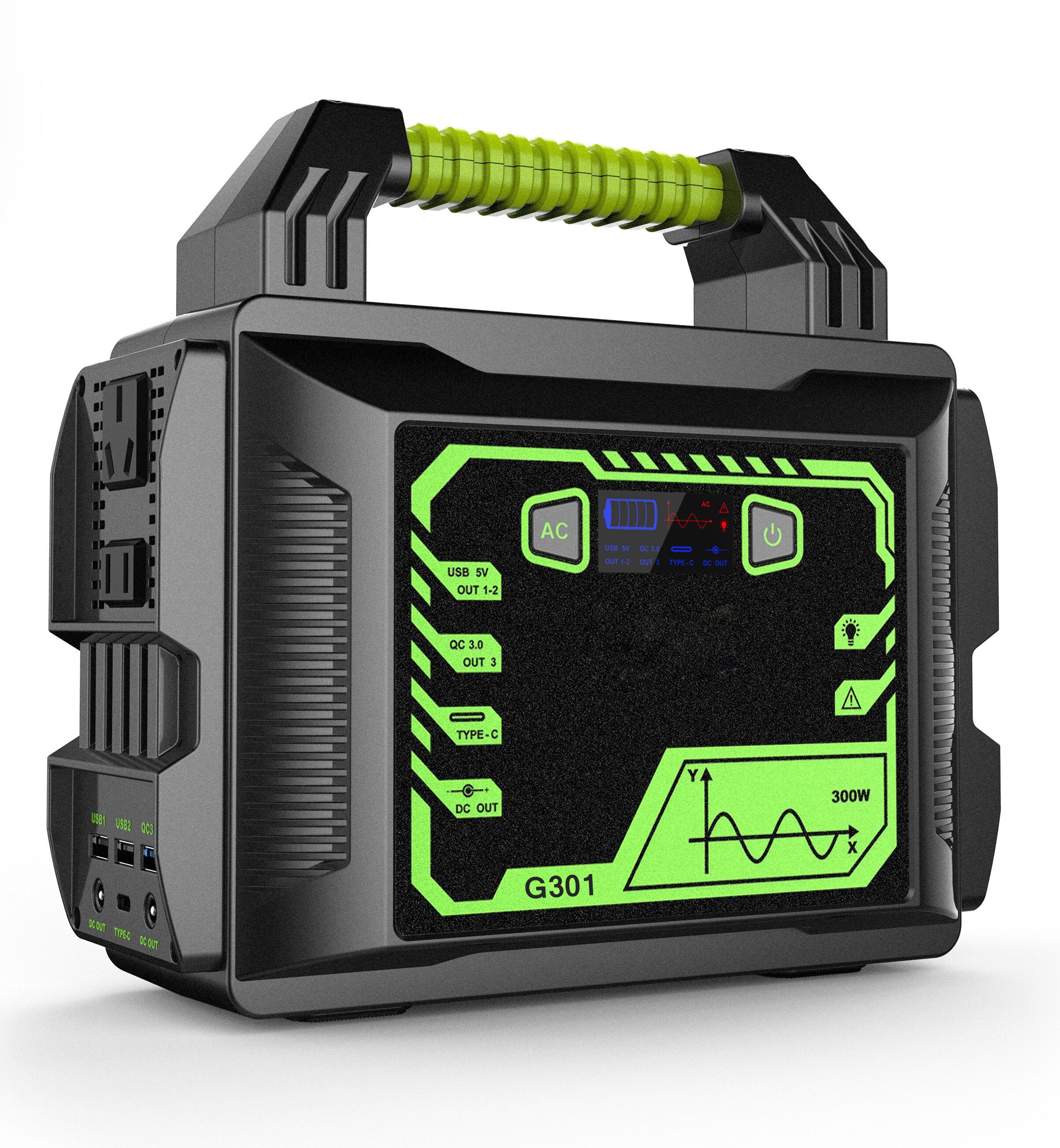 Outdoor Camping Solar Panel High Capacity Ac 300wh Lithium Battery Portable Wireless Charger Power Station