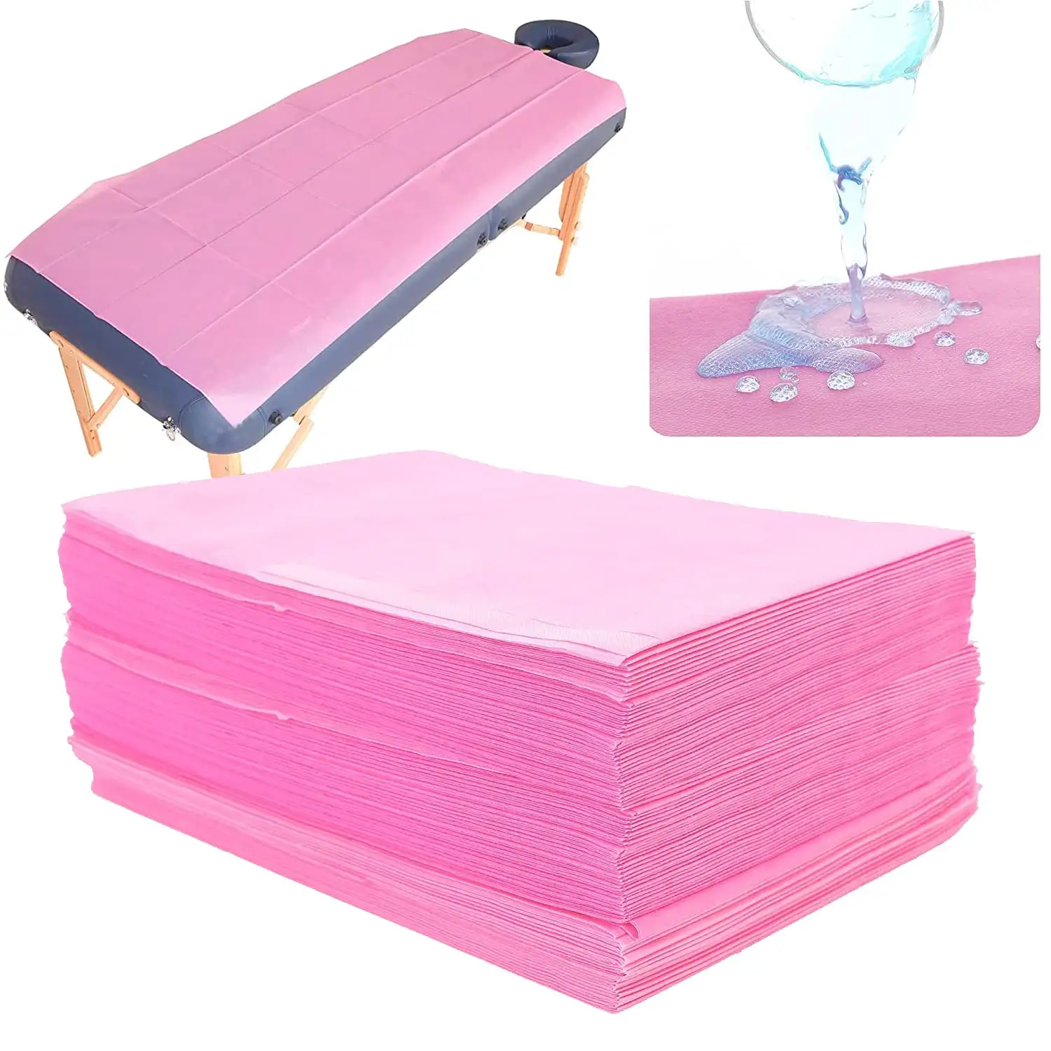 Disposable Massage Bed Sheets 71 x 31 Inches Lash Bed Sheets Non Woven Fabric Table Sheets SPA Waterproof Oil-proof Bed Cover