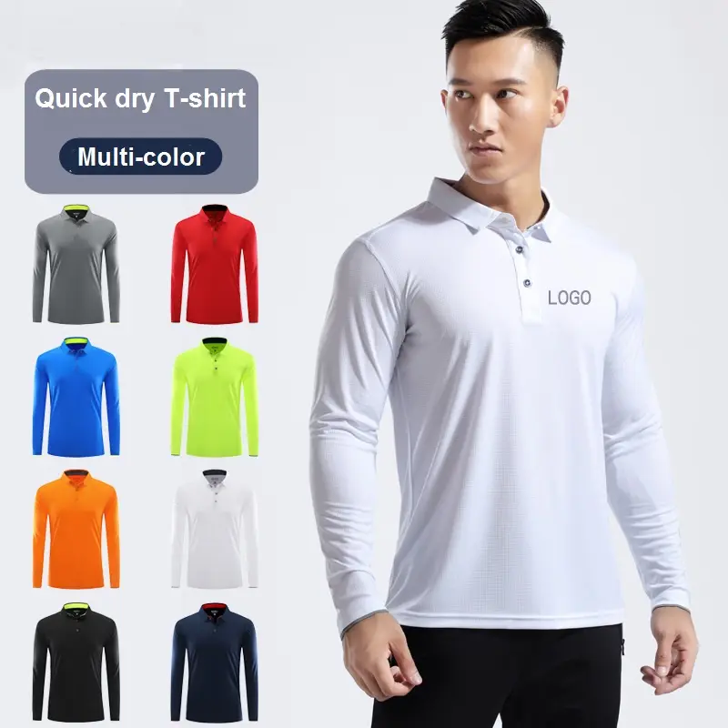 High-quality lapel long-sleeved quick-drying polo shirt t-shirt printed logo outdoor work clothes advertising shirt custom