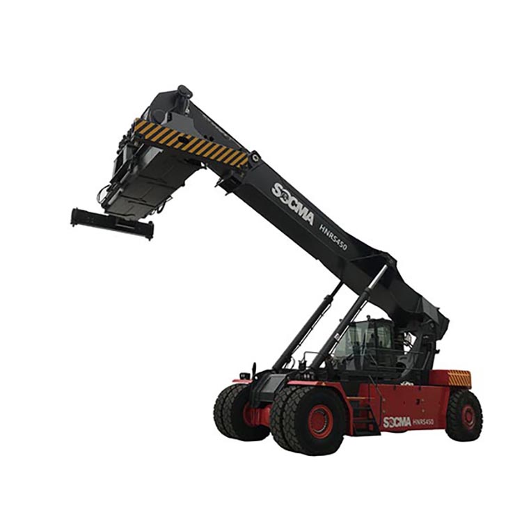 SOCMA 45 tons reach stacker working at terminal and port logistic tansport