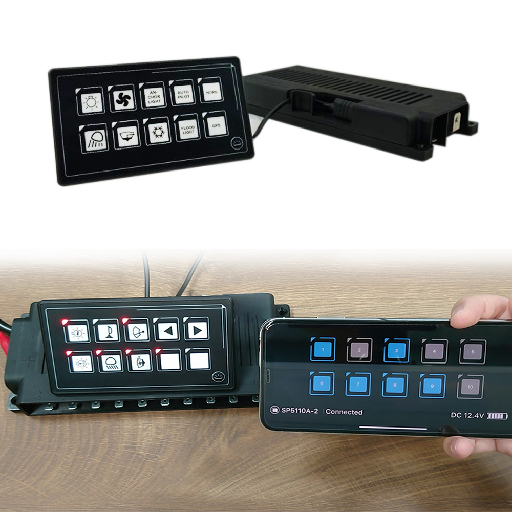 Amomd RV Караван High-end класса люкс 10 способ Bluetooth 12V / 24V сенсорное управление переключателя мембраны панель коробки