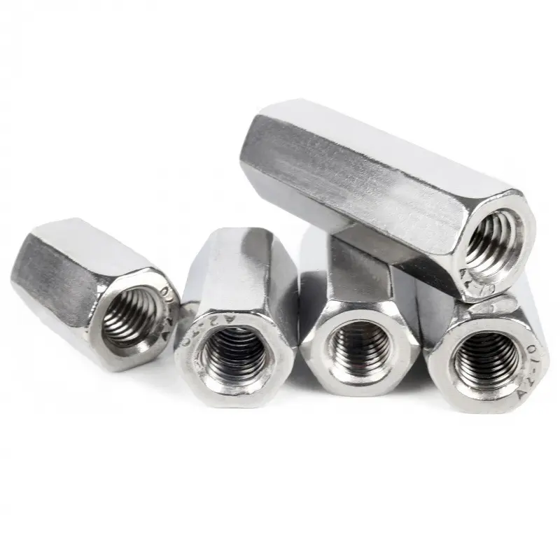 Turning CNC Parts Stainless Steel Hex Coupling Nut Long Hexagon Nuts