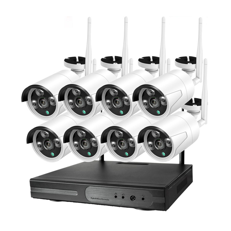 Беспроводной домашний комплект видеонаблюдения для дома и улицы, Wi-Fi IP 1080p ночное видение 8 ch 8ch PoE Nvr 8-канальный Hd камера безопасности системы