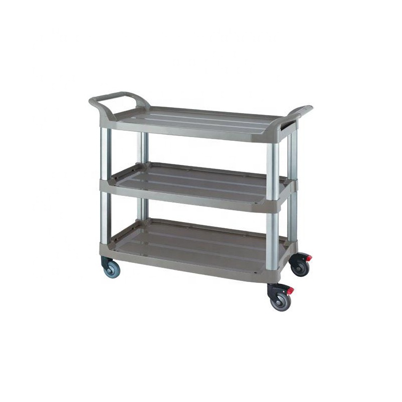 Hotel room restaurant four-wheeled plastic three-layer dining cart trolley