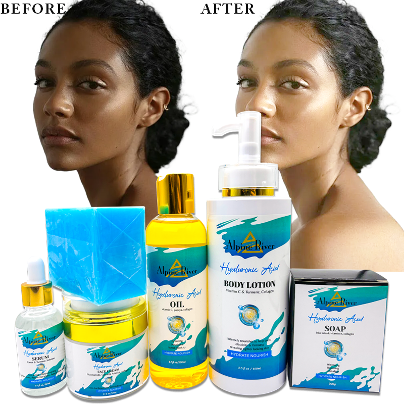 Private Label Natural Whitening Skin Care Kit Vitamin C Moisturizing Face Cream & Lotion Organic Sakura Skin Care Set