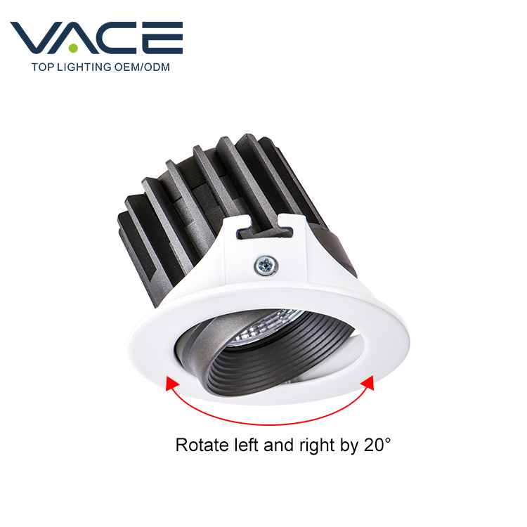 LED Spotlight RoHS CCC CE Indoor Anti Glare Adjustable Aluminum LED Ceiling Light Spotlight for Office Hotel