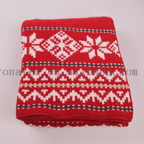 popular Christmas snowflake pattern cozy warm chenille blanket Christmas decorative throws