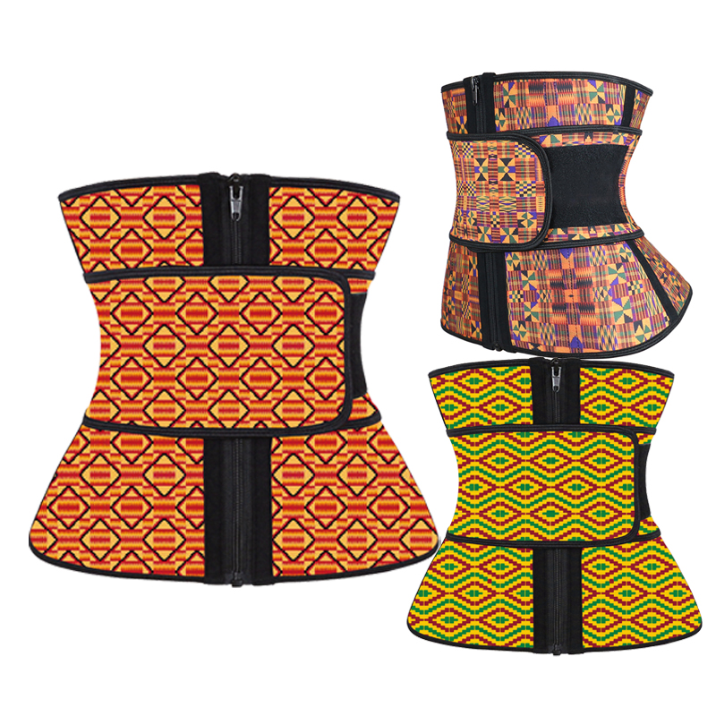 NANBIN 100% Latex New Waist Trainer Kente Waist Cincher African Design Wholesale