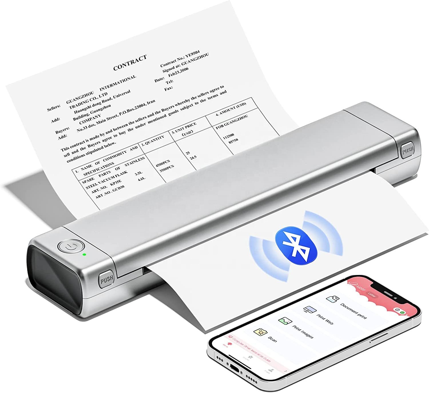 WOWCASE M08F A4 портативный термопринтер беспроводной WiFi BT connect A4 термотрансферный принтер